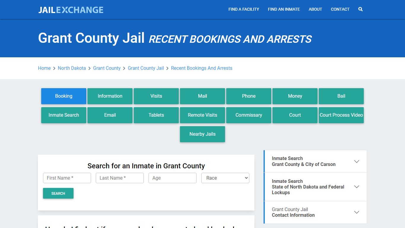 Grant County Jail Recent Bookings And Arrests - Jail Exchange