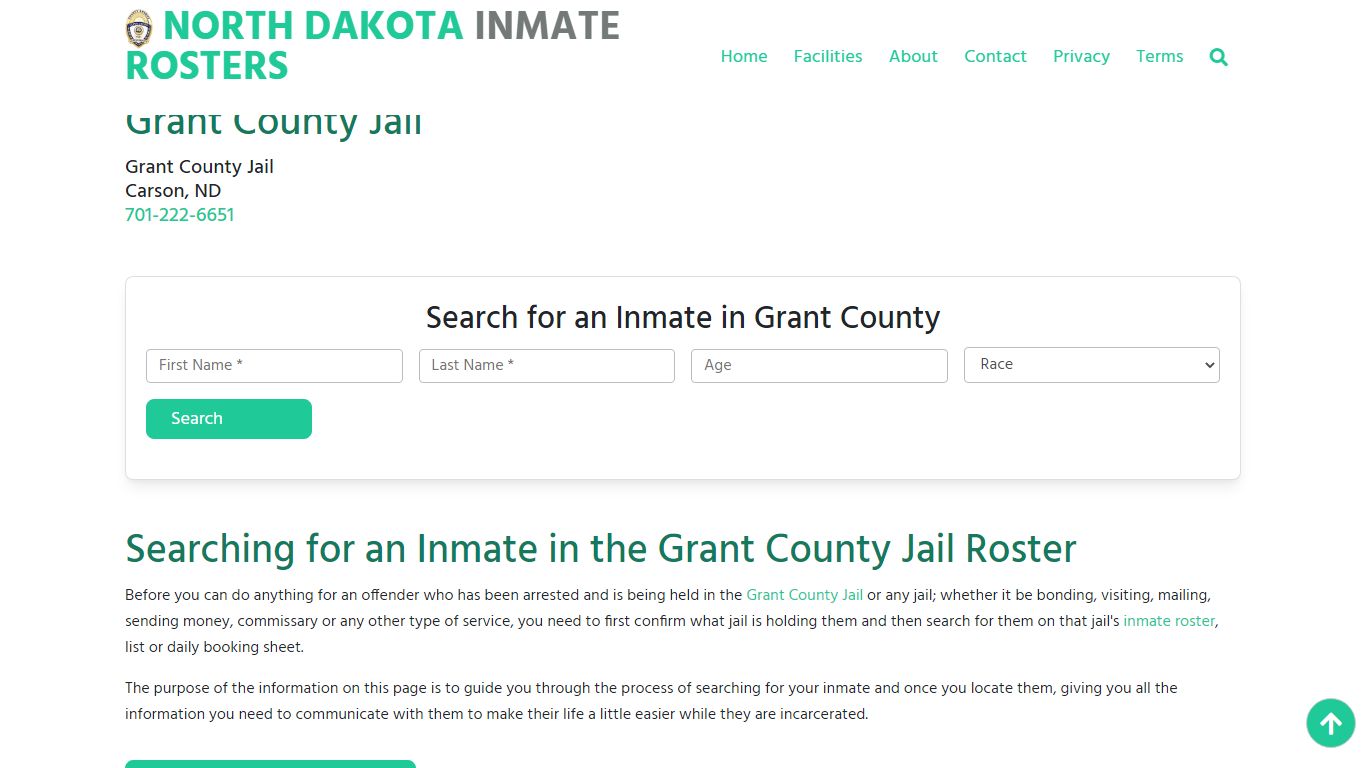 Grant County Jail ND: Inmate Search & Roster